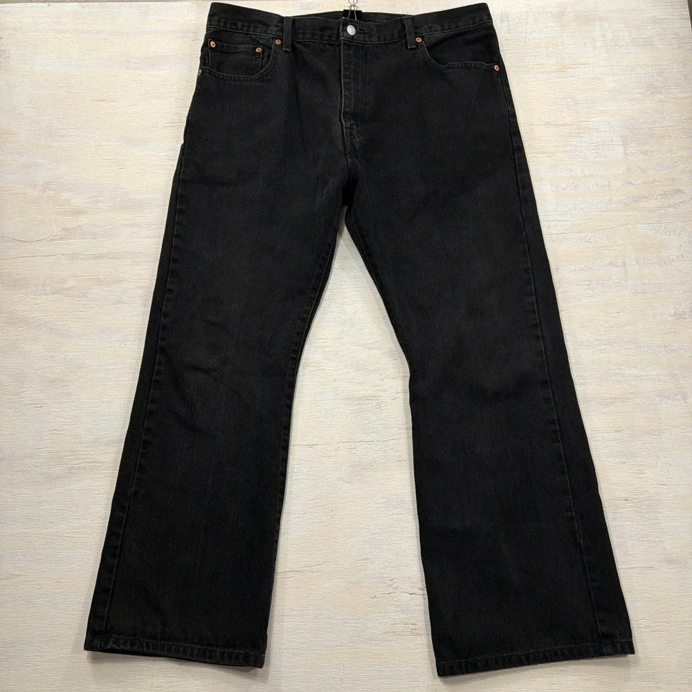 Levi's Jeans 517 Bootcut W40 L30 Classic 5-Pocket Black Denim Mens